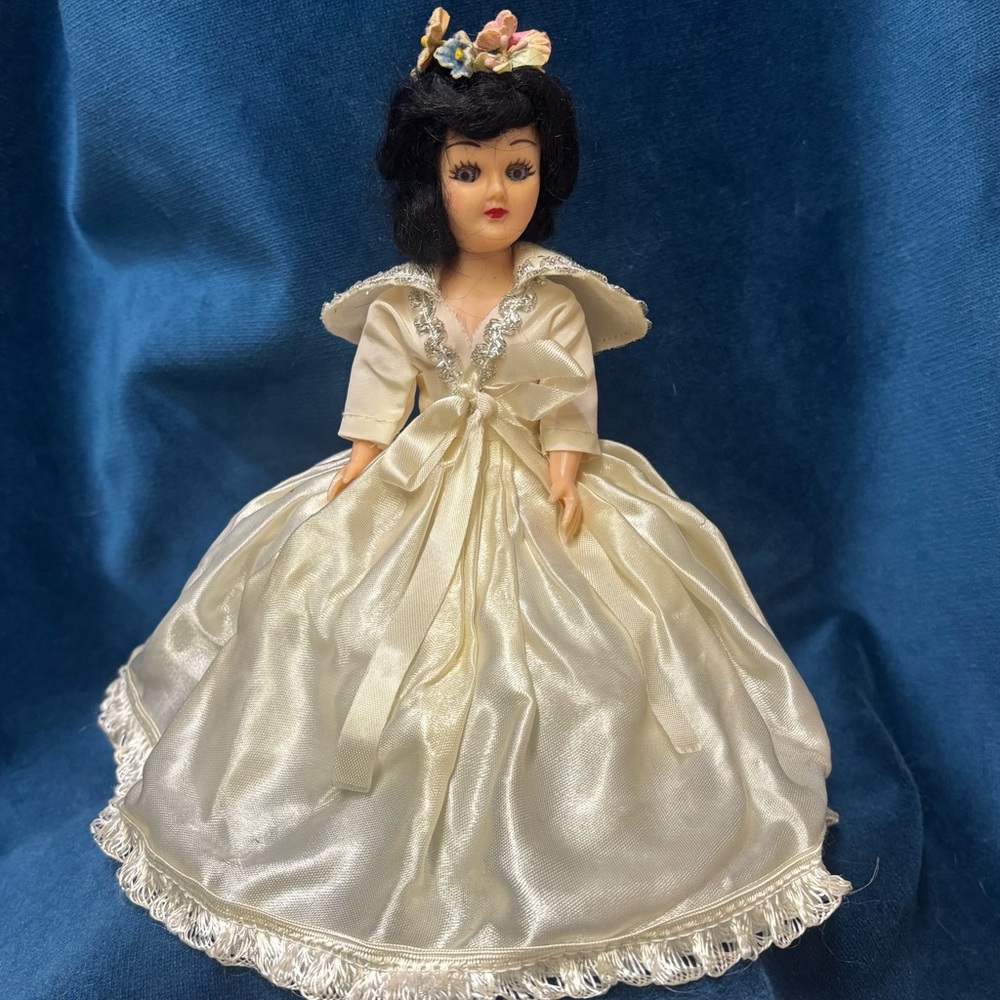 Vintage 1950’s-1960’s Bride Doll with Floral Headpiece-Wedding Deco